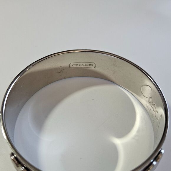 *Sale* Coach silver tone and burgundy bangle bracelet - Picture 10 of 16